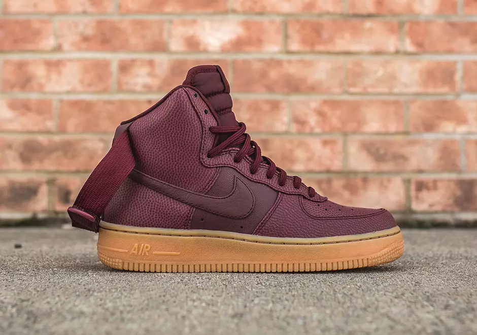 Nike Air Force 1 High in Night Maroon and Gum