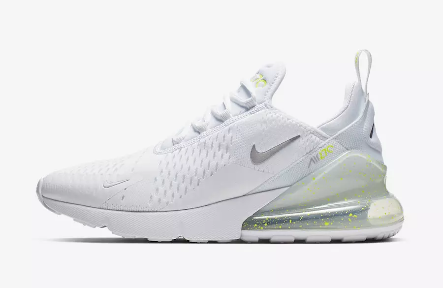 Nike Air Max 270 White Volt Metallic Silver CI2671-100 ထုတ်ဝေသည့်ရက်စွဲ