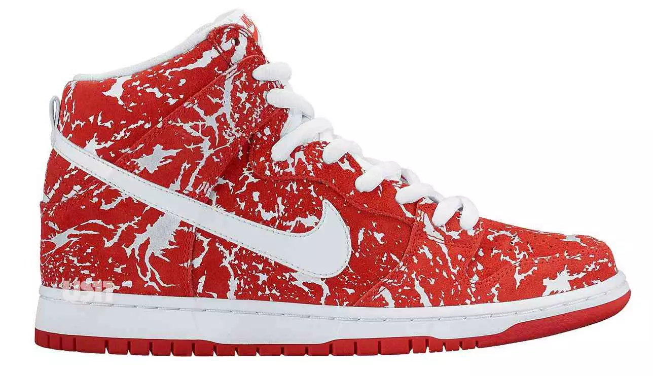 Nike SB Dunk High röd Vit Splatter