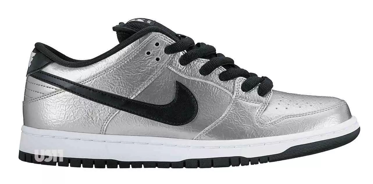 Nike SB Dunk Low Metallic Silver Svart