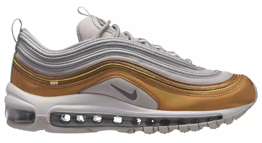 Nike Air Max 97 Gris vasto Plata metalizada Oro metalizado AQ4137-001