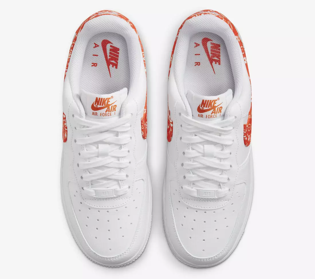 Nike Air Force 1 Low Orange Paisley DJ9942-102 გამოშვების თარიღი