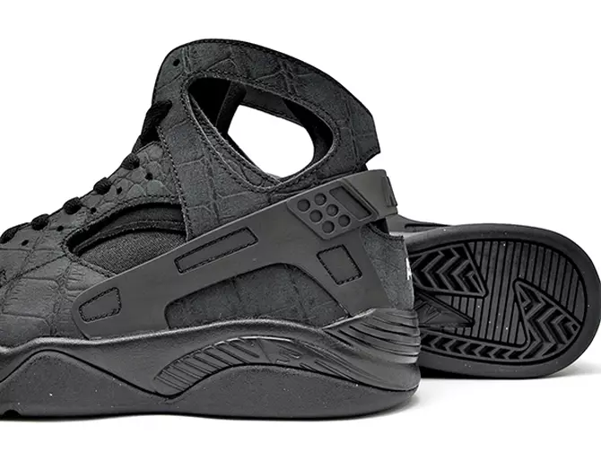 Nike Air Flight Huarache Croc Suede Negre Vermell