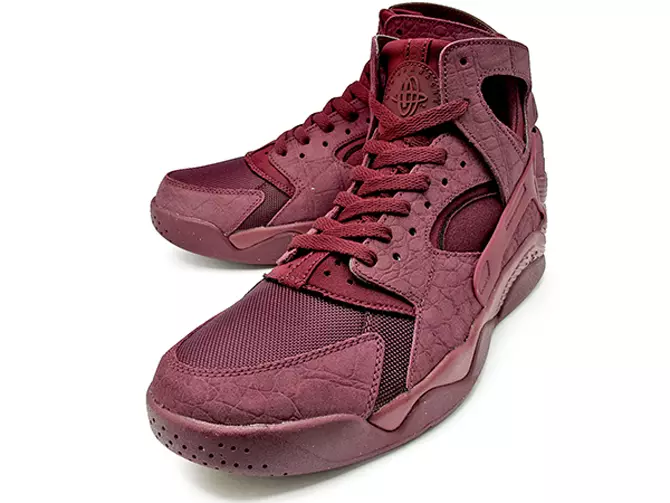 Nike Air Flight Huarache Croc Semsket skinn Svart Rød