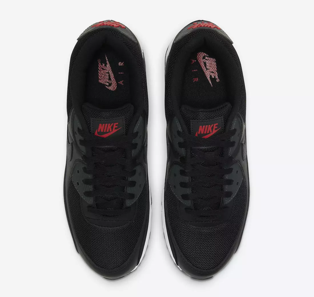 Nike Air Max 90 Black University Red DH4095-001 Megjelenés dátuma