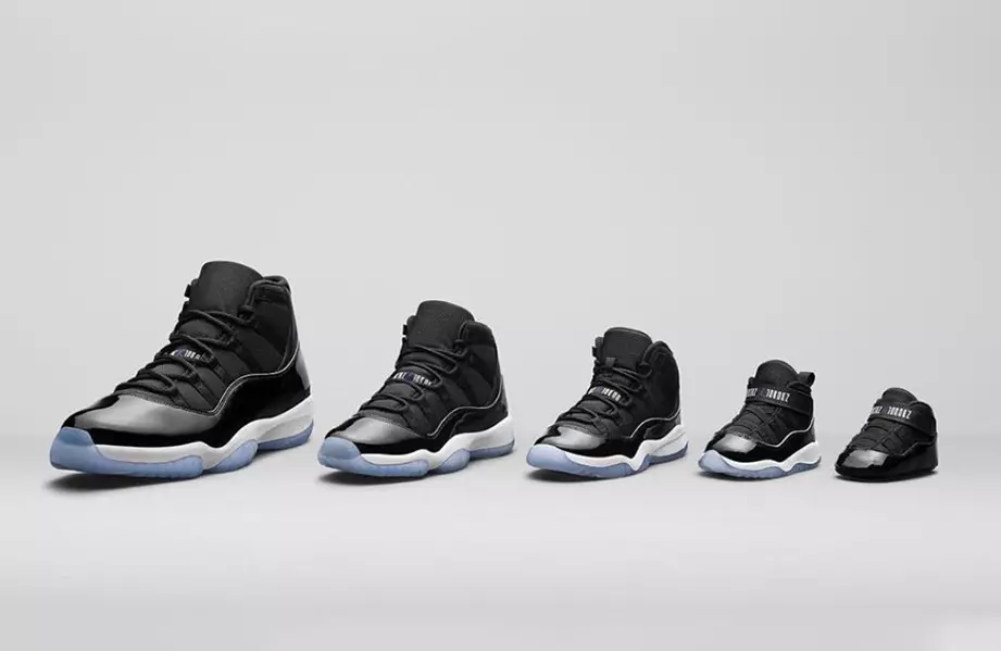 Air Jordan 11 Space Jam šeimos dydžių kainos