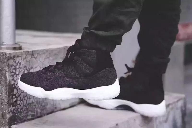 Air Jordan 11 uld på fødderne