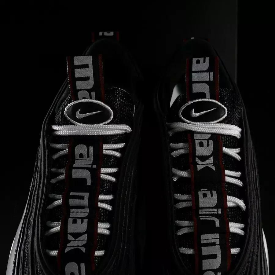 Nike Air Max 97 Premium Overbranding Black White Varsity Red Release Datum