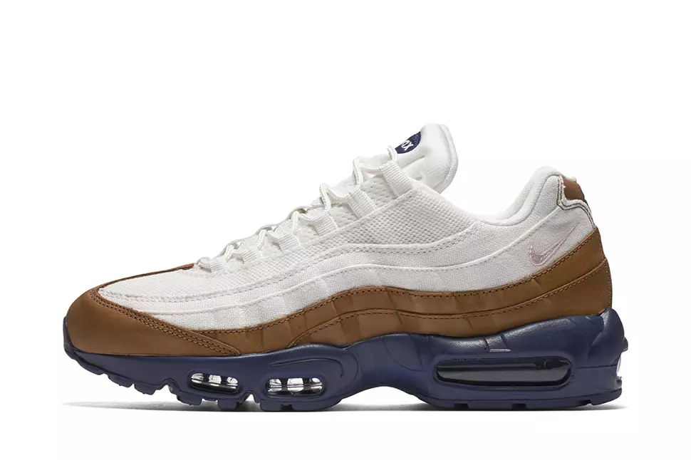 Nike Air Max 95 Beyaz Kanvas Kahverengi Deri