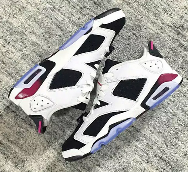 Air Jordan 6 Low GS White Black Fireberry