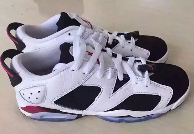 Air Jordan 6 Düşük GS Beyaz Siyah Fireberry