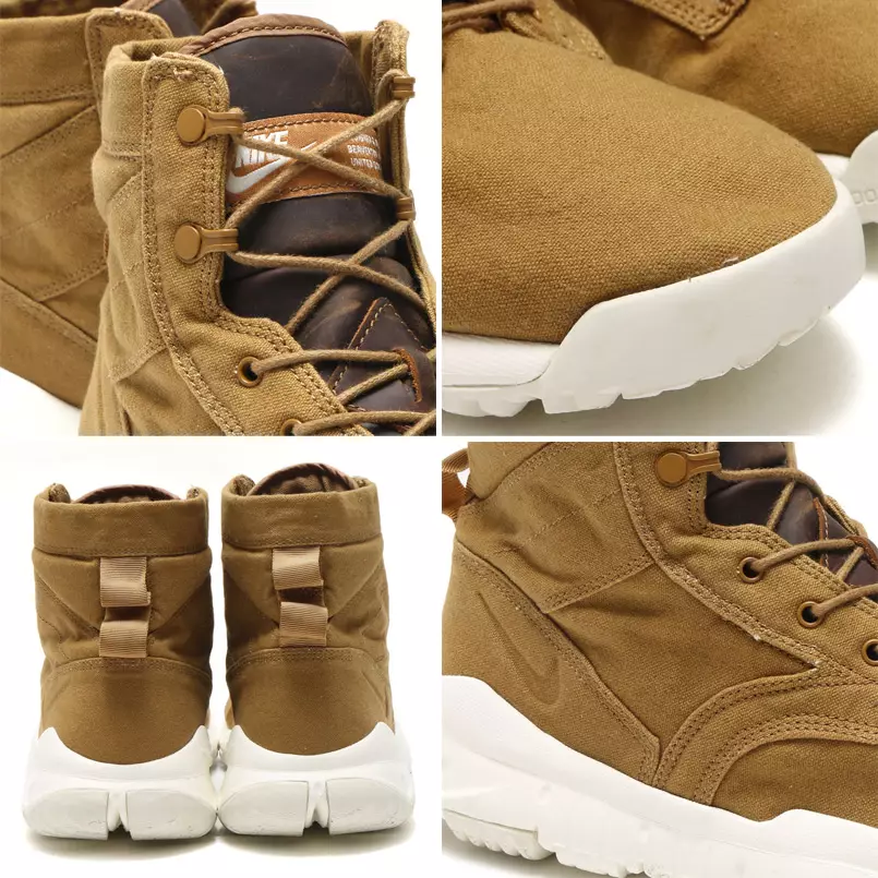 Nike SFB 6 tommer lærredsstøvle Golden Beige Sort sejl