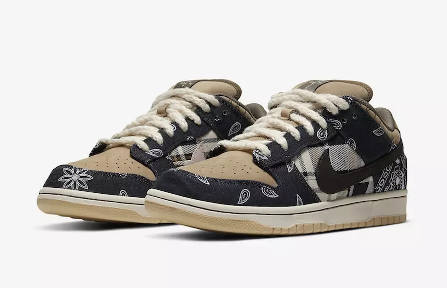 Travis Scott Nike SB Dunk Íseal CT5053-001 Dáta Eisiúna Praghas