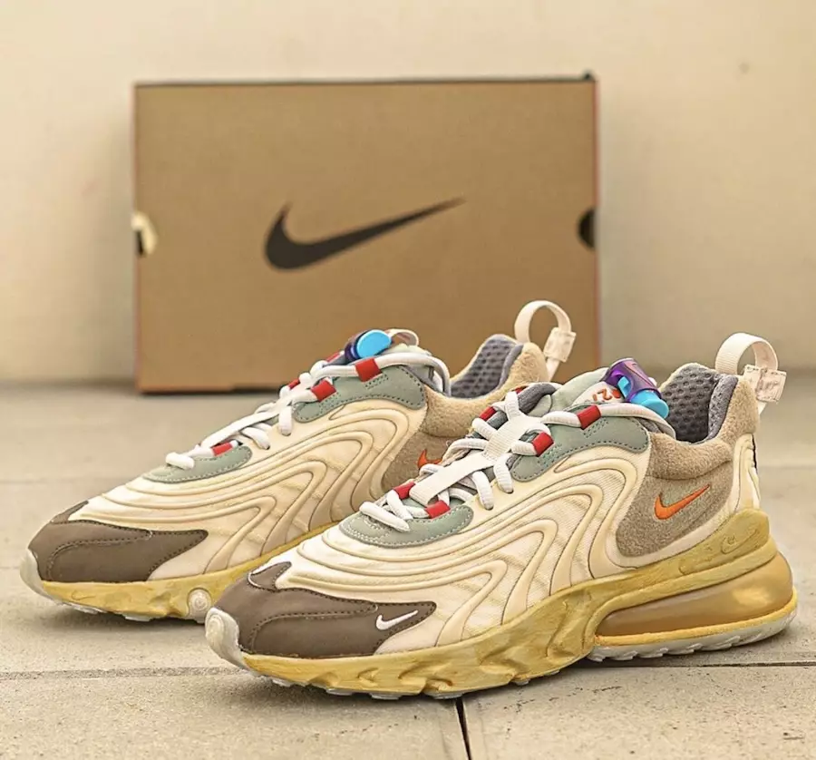 Travis Scott Nike Air Max 270 React CT2864-200 Verð á útgáfudegi