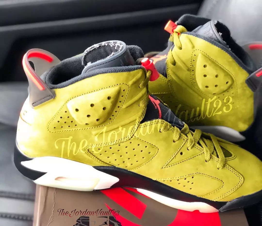 Travis Scott Air Jordan 6 žuti kaktus Jack Sample Release Date