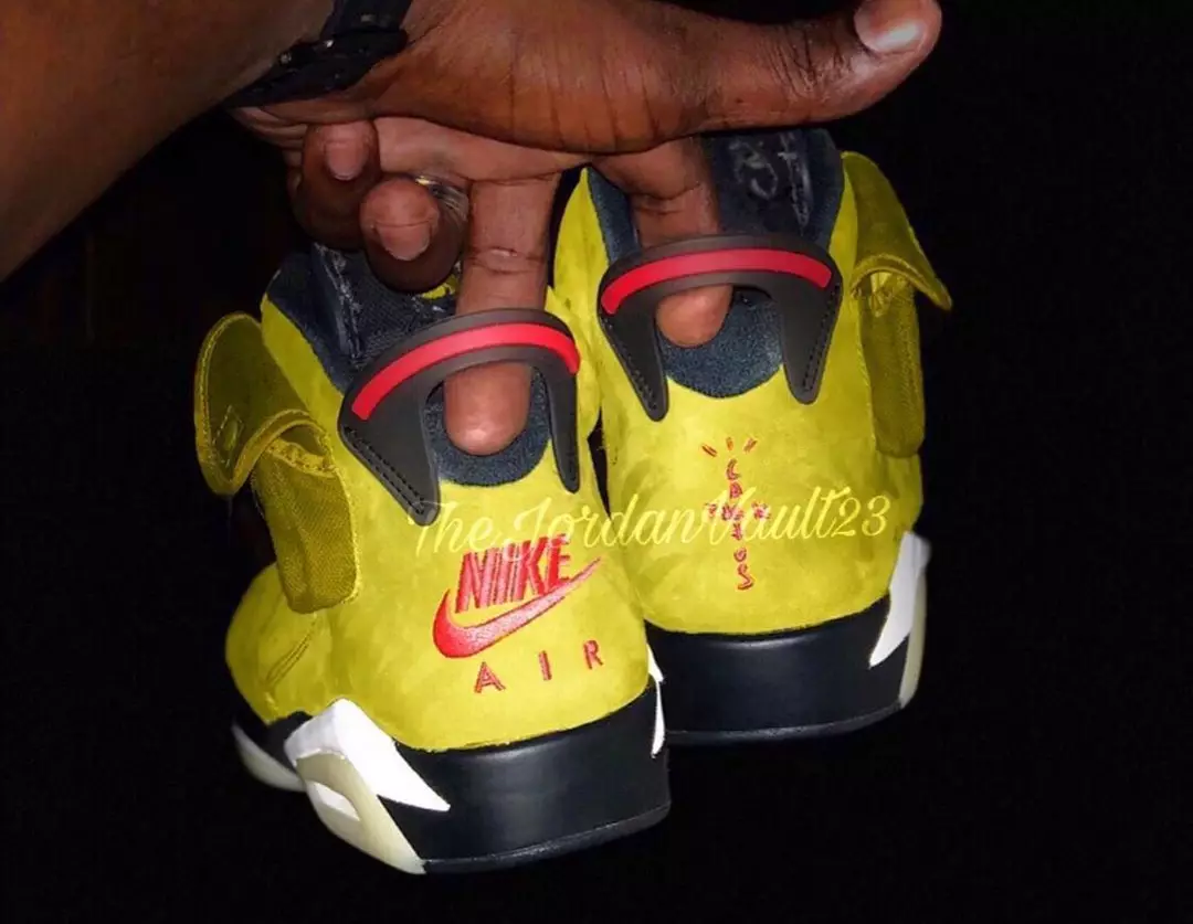 Travis Scott Air Jordan 6 Yellow Cactus Jack Contoh Tarikh Tayangan