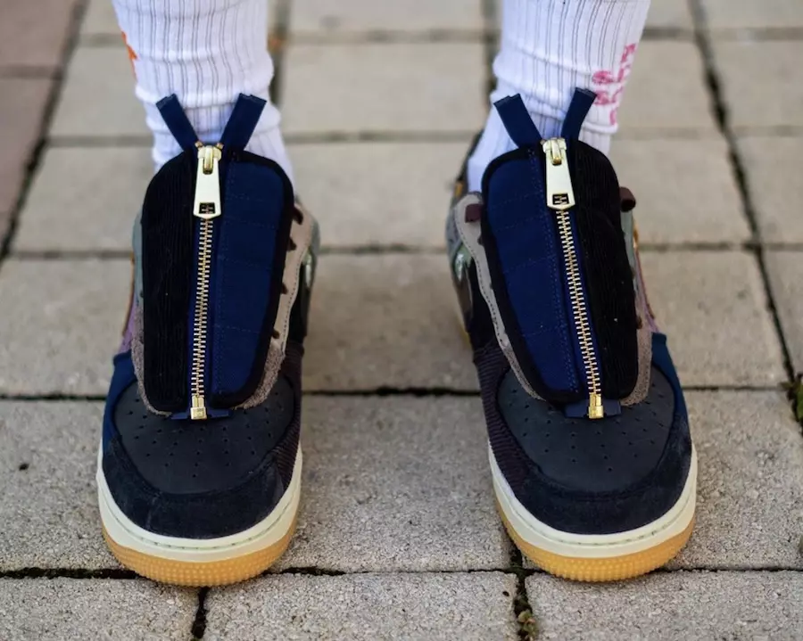 Travis Scott Nike Air Force 1 Low CN2405-900 გამოშვების თარიღი on-Feet