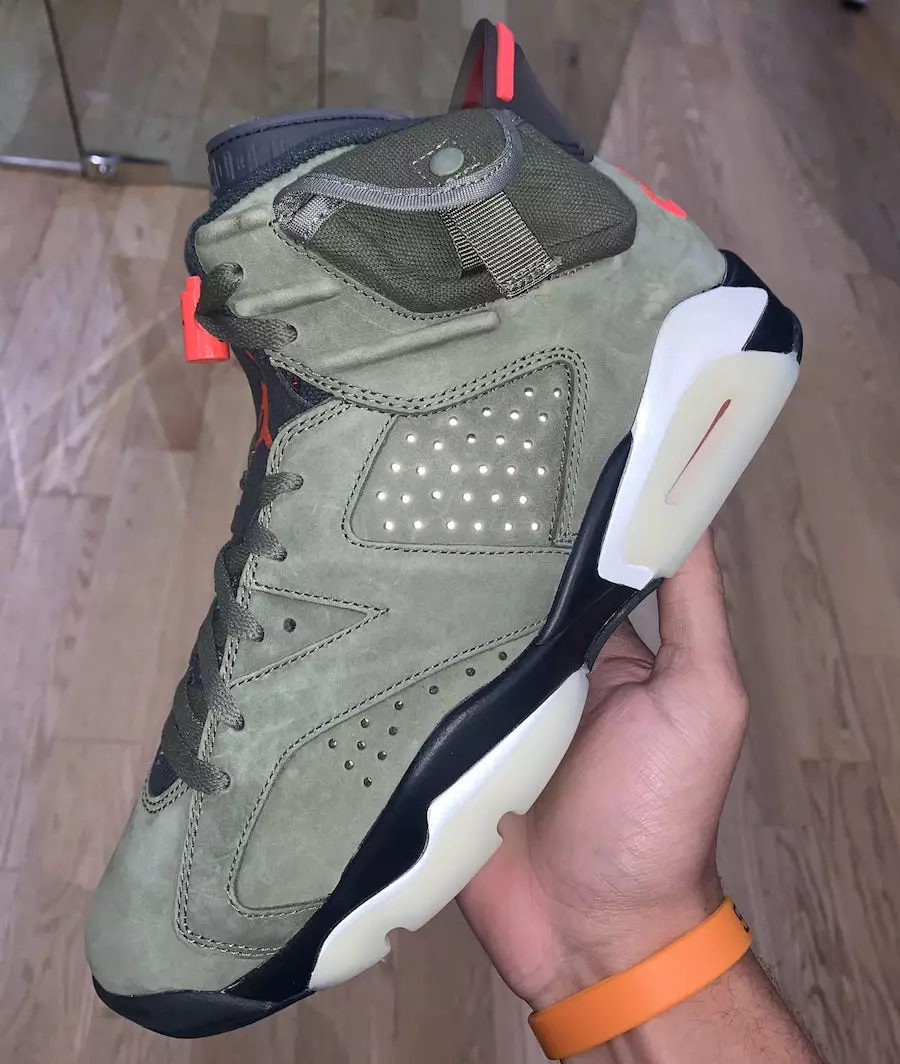 Travis Scott Air Jordan 6 Medium Olive Black Sail University Red CN1084-200 Udgivelsesdato