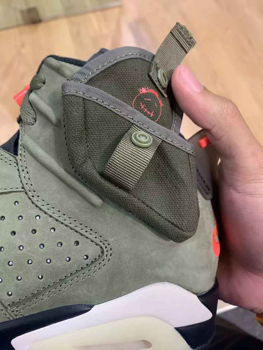 Travis Scott Air Jordan 6 Medium Olive Black Sail University Red CN1084-200 Data di rilascio