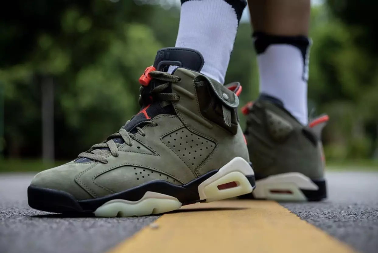 Travis Scott Air Jordan 6 2019 On-Feet útgáfudagur CN1084-200