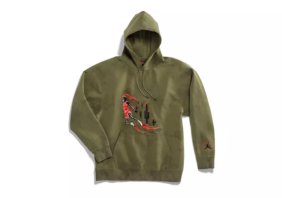 Travis Scott Air Jordan Washed Suede Hoody Olive