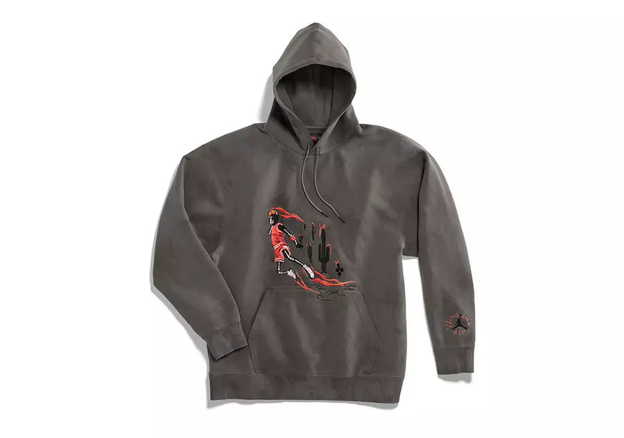 Travis Scott Air Jordan Praný semiš Hoody Grey