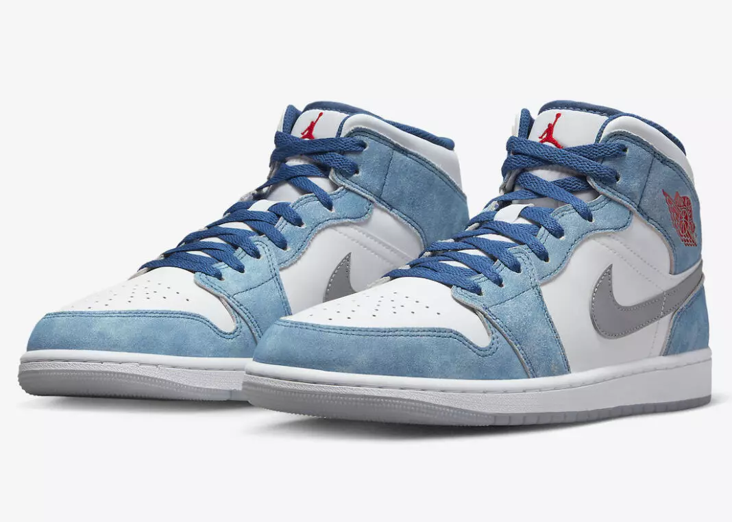 Air Jordan 1 Mid Blauw Wit Rood DN3706-401 Releasedatum