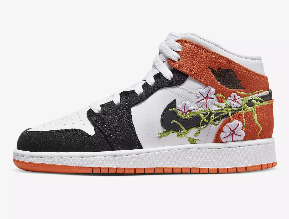 Air Jordan 1 Mid này kết hợp The Swoosh trong những dây leo mọc quá mức