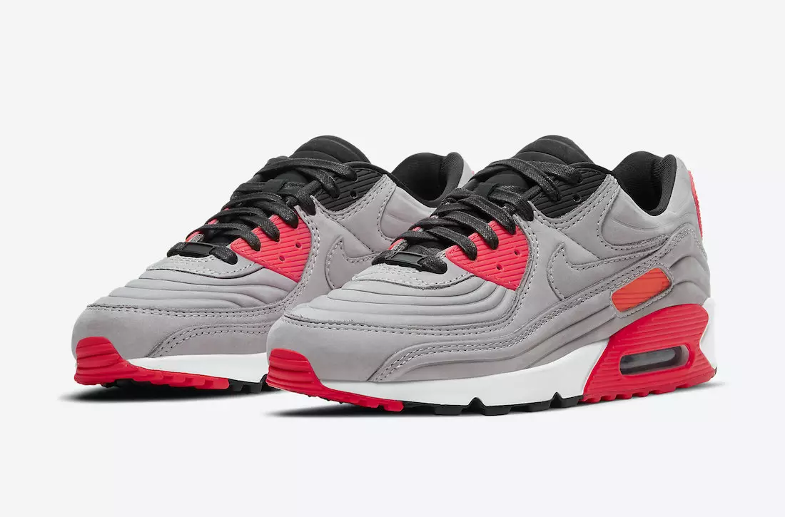 Nike Air Max 90 in pelle scamosciata premium con accenti cremisi