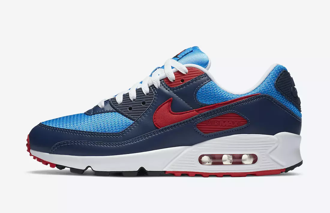 Nike Air Max 90 Photo Blue University Red CT1687-400 Tarikh Tayangan