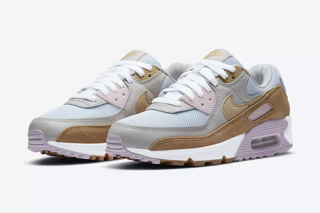 Nike Air Max 90 пастел тондору жана күрөң замша ылай коргоочулары менен