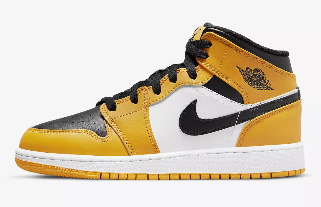 تاریخ انتشار Air Jordan 1 Mid GS Yellow Black 554725-701