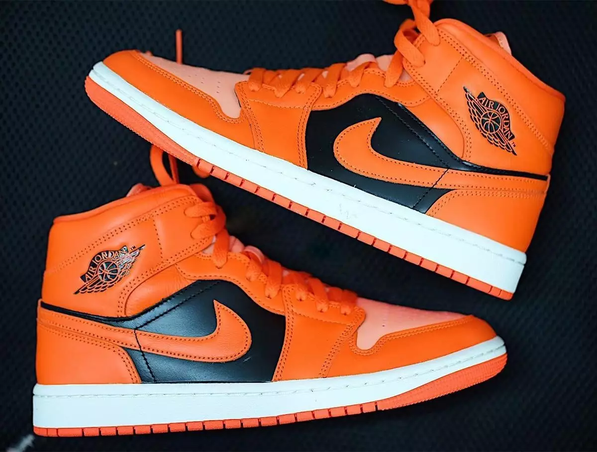 Air Jordan 1 Mid Orange Black გამოშვების თარიღი