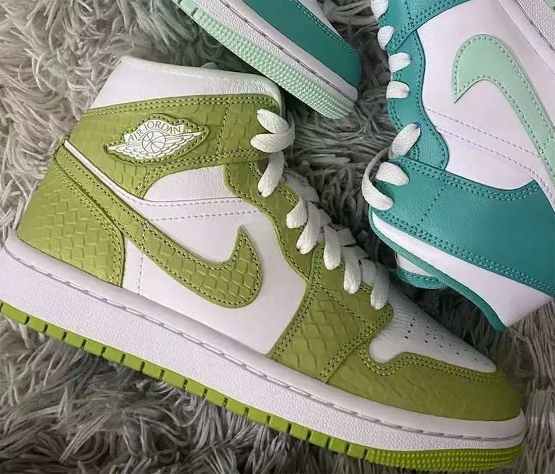 Air Jordan 1 Mid Green Python Snakeskin išleidimo data