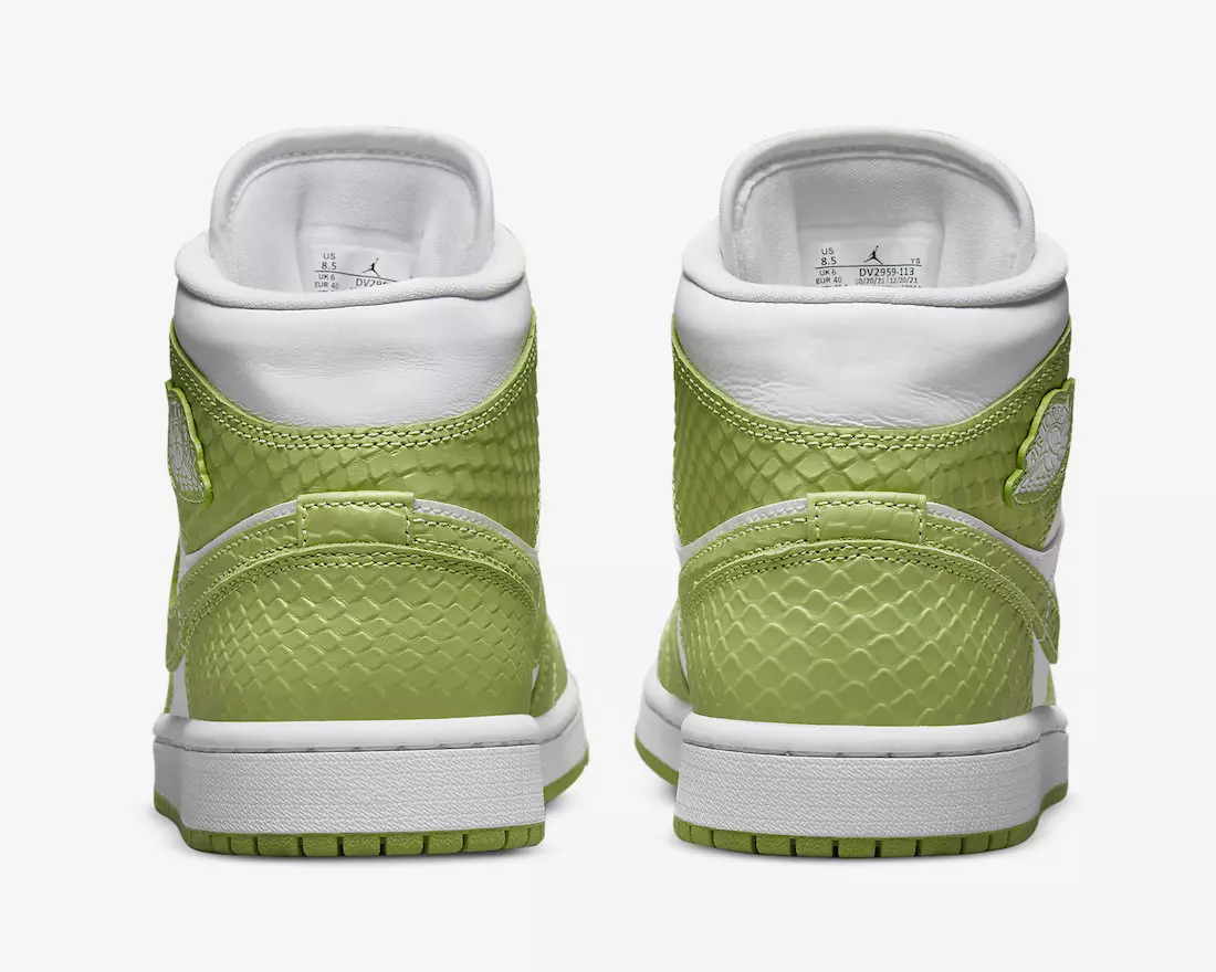 Air Jordan 1 Mid SE Groene Python Snakeskin DV2959-113 Releasedatum