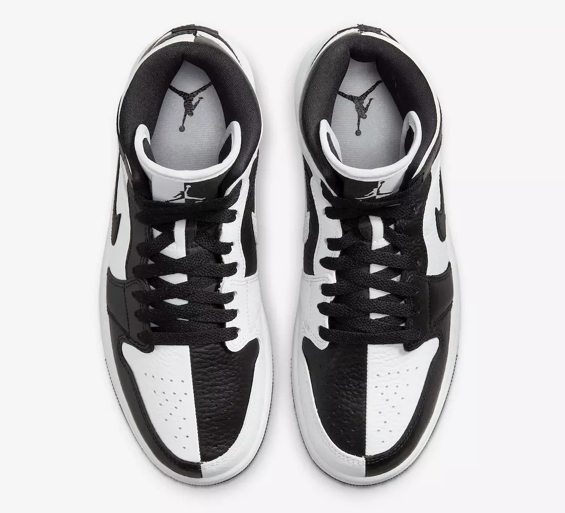 Air Jordan 1 Mid Invert Split Қара ақ DR0501-101 Шығарылған күні