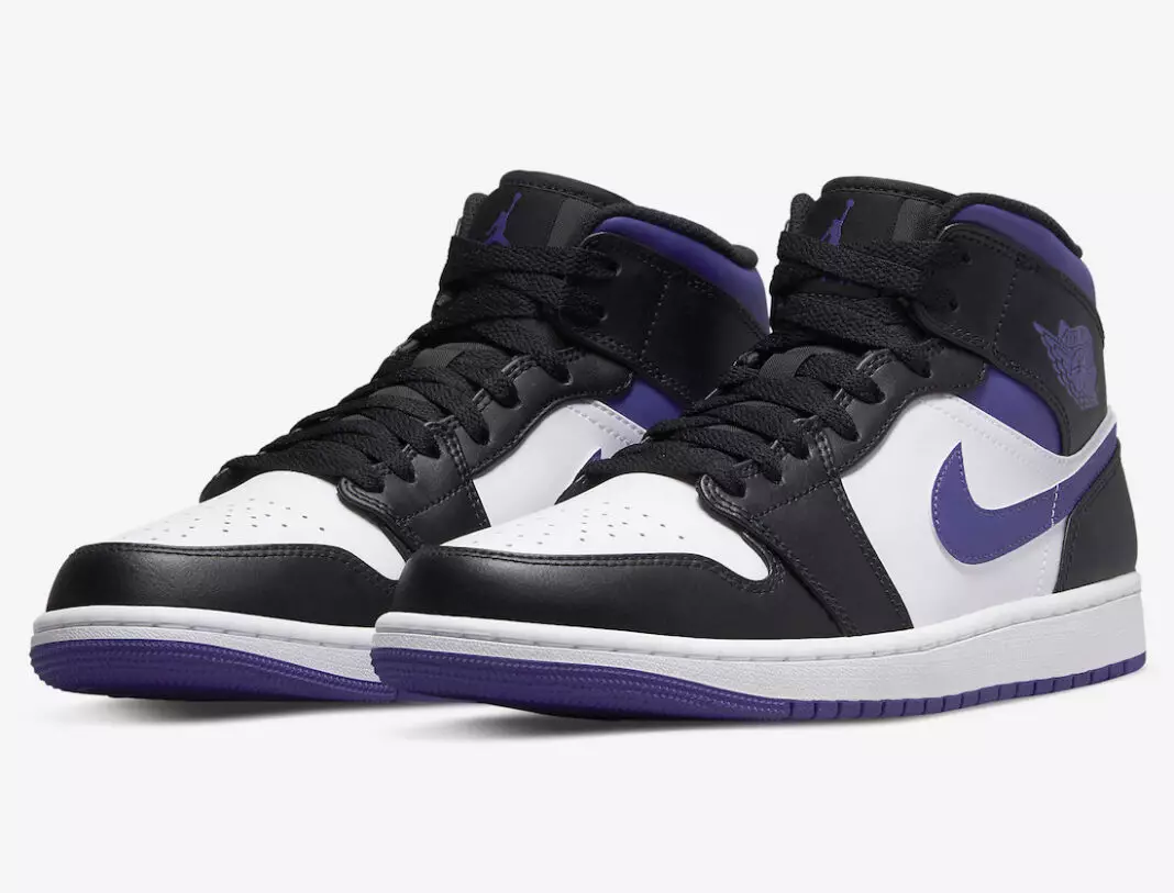 Air Jordan 1 Mid White Black Purple 554724-095 Utgivelsesdato