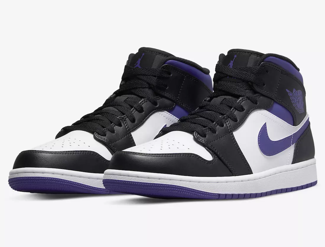 Air Jordan 1 Mid White Black Purple 554724-095 Дата на издаване