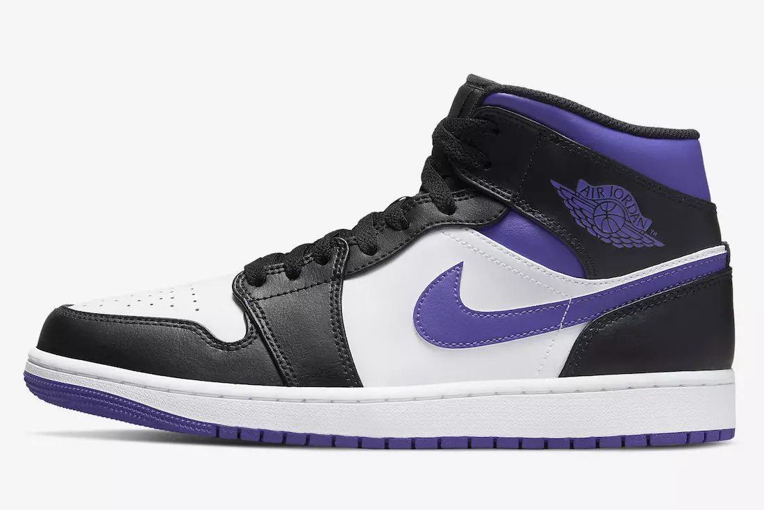 Air Jordan 1 Mid White Black Purple 554724-095 Թողարկման ամսաթիվ