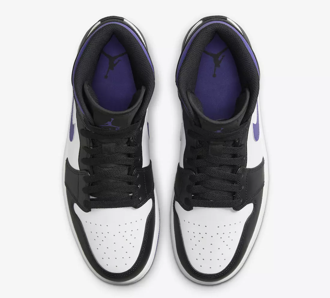 Air Jordan 1 Mid Blanc Noir Violet 554724-095 Date de sortie