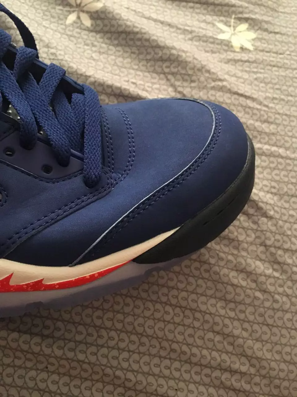 Air Jordan 5 Low Blár Appelsínugulur Hvítur