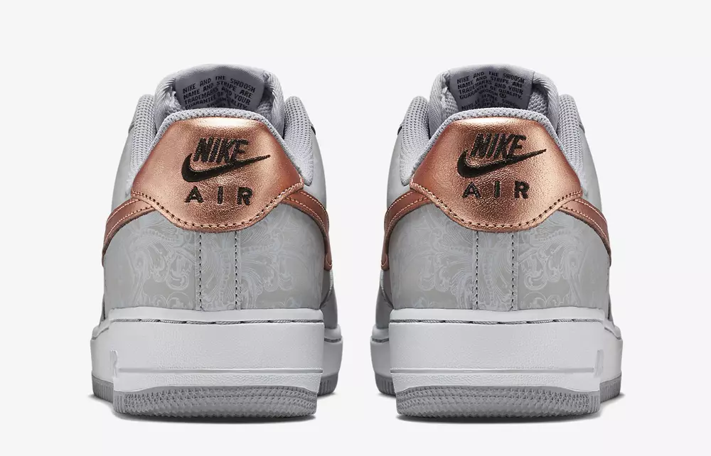 Nike Air Force 1 LV8 Mac Tíre Liath Cré-umha Dearg Miotalach