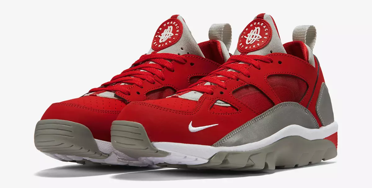 Nike Air Huarache treniruoklis žemai raudonas sidabrinis šviesą atspindintis