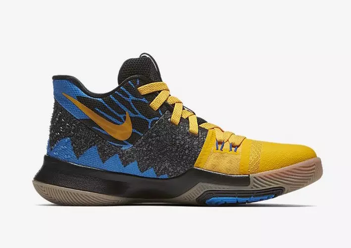 קידס Nike Kyrie 3 וואָס די געל גאָלד בלוי שווארצע