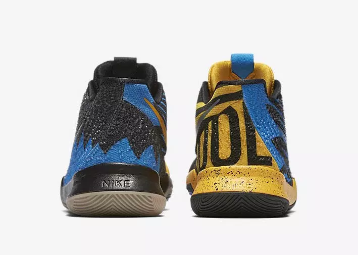 Kids Nike Kyrie 3 What The Yellow Gold Blue Blue Black