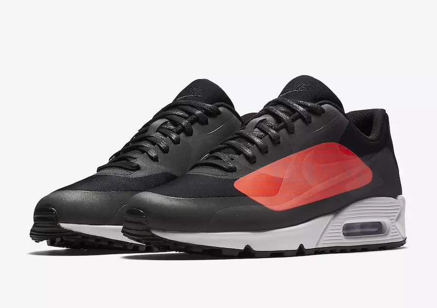 Nike Air Max 90 stórt lógó í svörtu og björtu Crimson