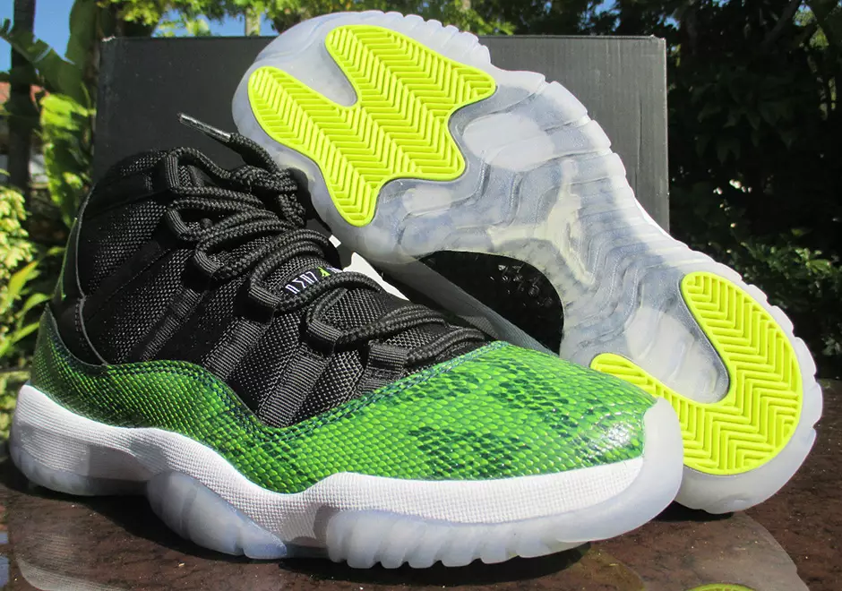 Campione Air Jordan 11 "Pelle di serpente verde".