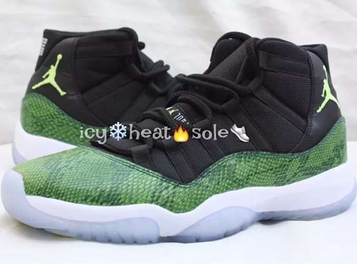 Air Jordan 11 Échantillon de peau de serpent vert