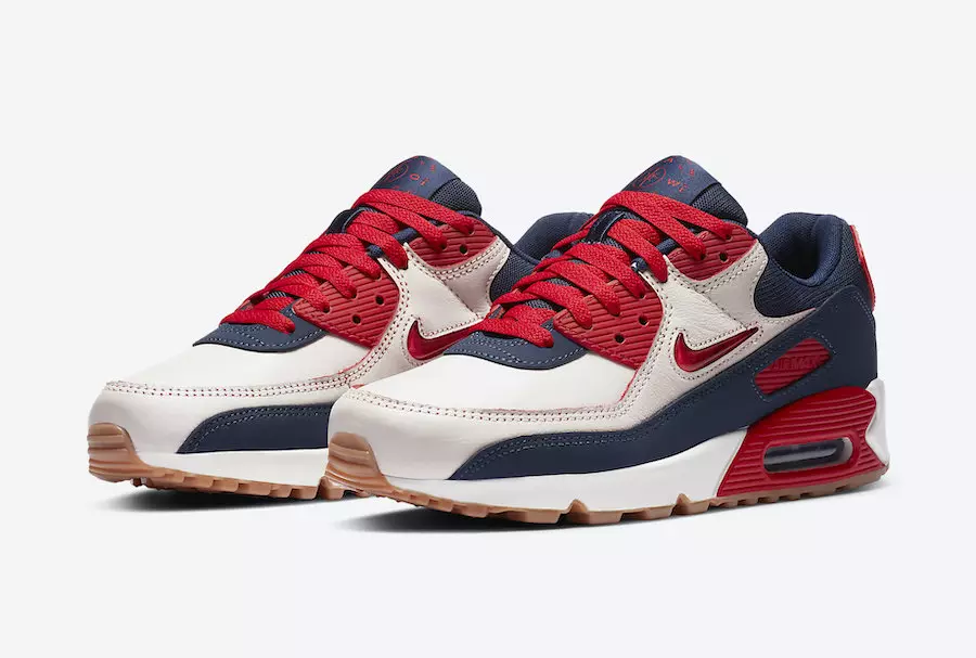 Nike Air Max 90 Home Away Sail University أحمر CJ0611-101 تاريخ الإصدار