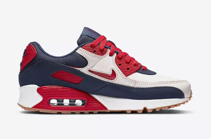 Nike Air Max 90 Home Away Sail University Rød CJ0611-101 Udgivelsesdato